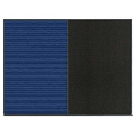 United Visual Products Triple Door Radius Plus Corkboard, 96" x UV8006PLUS-GOLD-MEDGRY